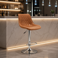 Tabouret de bar moderne à hauteur réglable avec cadre en métal rembourré pour bar à domicile, cuisine, extérieur, hôtel et salon