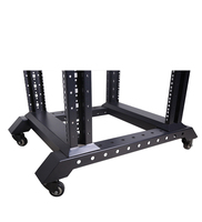 Baie de serveur mobile à 4 poteaux, cadre ouvert, 19 pouces, en acier SPCC, 18U 27U 47U, profondeur réglable, conforme IEC297-2, 120 kg