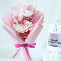 Buket Mawar Abadi Hadiah Natal Hari Valentine Hari Ibu Bundel Bunga Kecil Bundel Bunga Abadi Produk Jadi