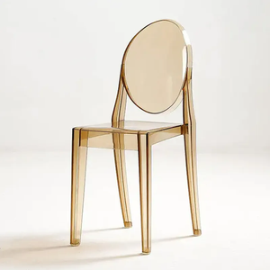 Modern Clear Round Back Hotel <b>Dining</b> <b>Chairs</b> Polypropylene Acrylic Plastic for Party Events - Product Image 5