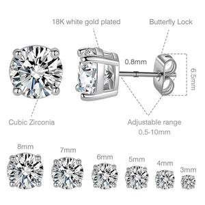 Desain Perhiasan Berlian Buatan <span class=keywords><strong>Fashion</strong></span> Lab Perak Sterling S925 Kustom Klasik Wanita Pria Zirkon Moissanite Anting Stud Berkualitas Tinggi - Product Image 2