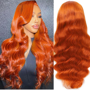 Parrucca Frontale 13x4 HD con Pizzo Invisibile 360, Colore Zenzero Arancione, Ondulata, in Capelli Umani Vietnamiti - Product Image 4