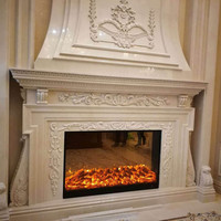 Manteau de cheminée en marbre Beige naturel sculpté à la main, décoration moderne, m