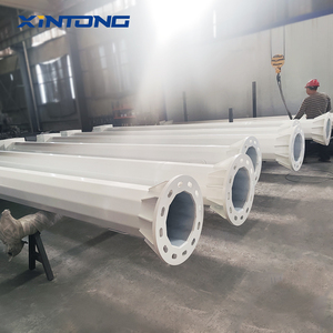 Đèn đường cực 4m-12M đôi cánh tay đơn đa giác tròn hình nón mạ kẽm đèn đường cực cực - Product Image 1