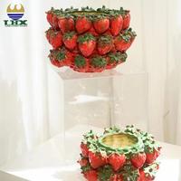 Kustom Modern buah desain stroberi Pot sukulen taman dalam ruangan luar ruangan keramik Pot Pot untuk dekorasi rumah Pot bunga