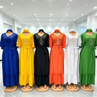 Nouvelle Robe Longue Ample Imprimée Dashiki Kaftan pour Femmes Africaines Grande Taille à Manches Courtes Style Abaya Tendance