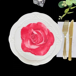 <span class=keywords><strong>20</strong></span> tờ/Bộ hình đặc biệt in hoa hồng đỏ Khăn ăn Túi đám cưới sinh nhật kỳ nghỉ tiệc trà nhà hàng trang trí khăn giấy - Product Image 5