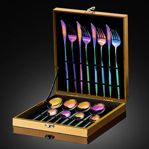 Lot de 16 couverts de luxe en acier inoxydable CXT012 – Couteau, fourchette, cuillère – Idéal pour les dîners et cadeaux - Product Image 2