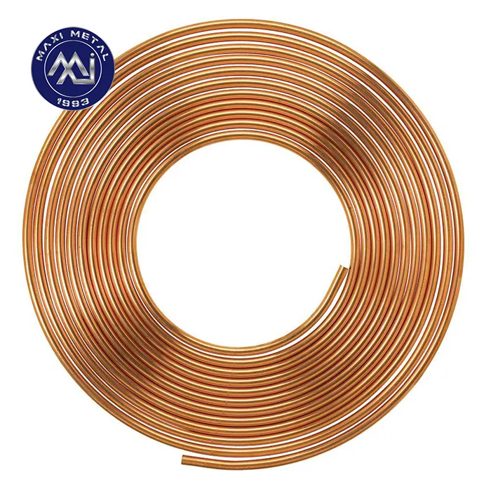 Bobina macia do tubo de cobre do tubo 2 3 4 capilares 5 6 8 10 12 16 22 mm do tubo de cobre do condicionamento de ar