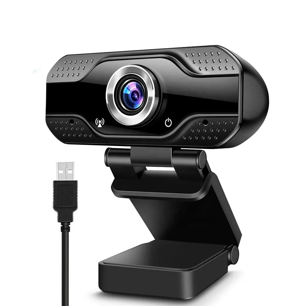 1080P Webcam Camera with Built-in Microphone and Flexible Rotatable Clip for Laptops Desktop Teaching and Meeting and Gaming etc