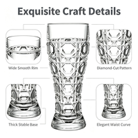 Verre à double paroi transparent de 550 ml avec base épaisse pour bière artisanale, lager, bière artisanale, compatible lave-vaisselle, pour la maison, le bar, le pub