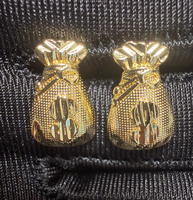Anting-anting berlian potongan kartun stainless steel custom, perhiasan fesyen trendi berlapis emas, anting-anting lucu untuk hadiah pesta pernikahan
