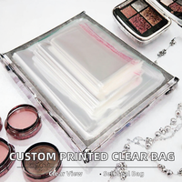 Emballage transparent personnalisé avec logo imprimé pour bijoux, cosmétiques, vêtements, en PP et OPP, avec fermeture autocollante en cellophane, fournisseur OEM