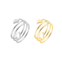 Bijoux biomagnétiques en cuivre pur, cœur, plaqué or rose, aimant en néodyme, bague étanche, tendance JK, certifié par un tiers