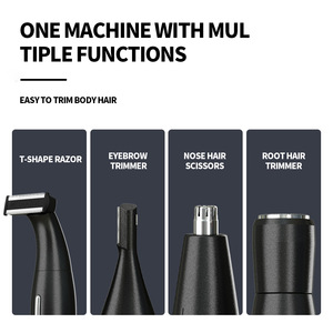 Cortadora de pelo eléctrica recargable 4 en 1 para hombres, recortadora de pelo sin dolor, <span class=keywords><strong>patillas</strong></span>, cejas, Barba, cortadora de pelo, afeitadora - Product Image 5