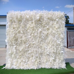 Commercio all'ingrosso pannello murale fiore artificiale arrotolare sfondo da parete fiore 8ft X 8ft 3d 5d decorazione di fiori rosa senza ancora <span class=keywords><strong>recensioni</strong></span> - Product Image 1