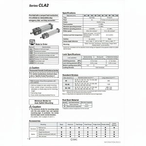 Cilindro de bloqueo fino SMC Pneumatics - Product Image 1