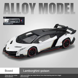 Eveno 1:24 <span class=keywords><strong>Rambo</strong></span> Super Car Diecast Model Sound Light Pullback Metal Ornamento con puertas abiertas Decoración Juguetes para niños - Product Image 6