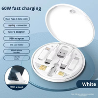 Cable de Datos Micro-USB 3A de Carga Rápida con Logotipo Personalizado, 6 en 1, Multipuerto, Conductor de Cobre Estañado, PVC, con Caja de Almacenamiento para Datos Móviles