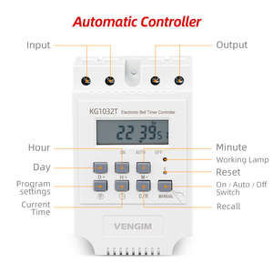 Timbre Eléctrico Automático VG-UC4/KG1032T 220v, Timbre para Escuela/Fábrica con Temporizador, Timbre de Alarma de 2/3/4/6 Pulgadas, Timbre para Apartamento/Portería L28 - Product Image 5