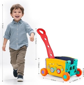 Girello Musicale per Bambini con Blocchi da Costruzione, Giocattolo Educativo per Imparare a Camminare con Maniglia per Neonati e Bambini - Product Image 5