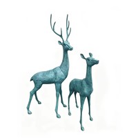 Statue de cerf en aluminium moulé rétro, sculpture de jardin, décoration intérieure, articles de décoration pour aménagement paysager, vente en gros