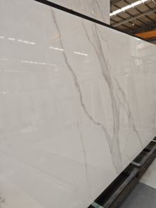 แผ่นหินเผาขัดเงาสีขาวอัลไพน์ ขนาด 3200x1600x12 มม. แผ่นพอร์ซเลนเงา สำหรับเคาน์เตอร์ครัวและผนังห้องอาบน้ำ - Product Image 4