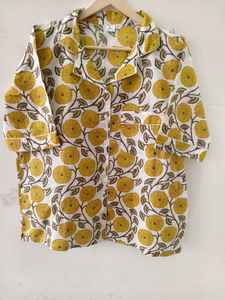 Ensemble de pyjama 2 pièces unisexe pour femme en coton tissé respirant à motif floral, séchage rapide, élégant, pour printemps, automne et été, vente en gros - Product Image 5