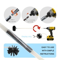 37 ensembles 50Ft 41Cm 37 pôles tige rotative en nylon ramoneur brosse sèche-linge évent Kit de nettoyage avec tige de cheminée flexible