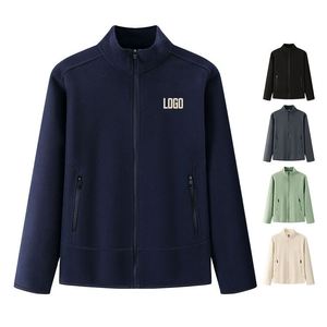Sudadera gruesa de cuello alto para hombre 2025 al por mayor, sudadera polar con cremallera y capucha de punto para hombre - Product Image 1
