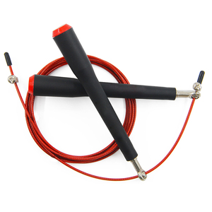 Logo personnalisé 3m professionnel MMA Gym formation haute vitesse noir poignée en plastique <span class=keywords><strong>corde</strong></span> à <span class=keywords><strong>sauter</strong></span> à <span class=keywords><strong>sauter</strong></span> avec fil de câble <span class=keywords><strong>rouge</strong></span> - Product Image 6