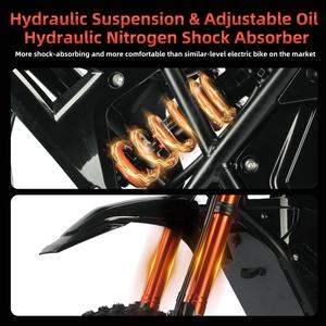 Stock USA ANGLE Seeker 01 Moteur à entraînement central 3000W de pointe Batterie 48V 23AH Autonomie de 40 miles Vitesse maximale de 38 mph Moto électrique tout-terrain - Product Image 6