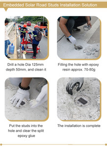 Đèn Đường Năng Lượng Mặt Trời <span class=keywords><strong>LED</strong></span> Dưới Lòng Đất Làm Bằng Nhôm Mắt Mèo Nhấp Nháy Được Sử Dụng Rộng Rãi Ngoài Trời Giá Tốt - Product Image 6