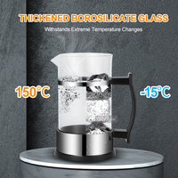 Cafetière à piston HIGHWIN en verre borosilicate avec filtre en acier inoxydable, design moderne et écologique