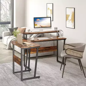 Hout Moderne Tafels Staande Bureau Bespaar Ruimte Opslag Plank Verstelbare Home Spel Kantoor Computer Bureau