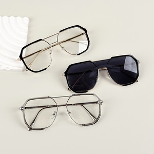 Fashion <b>Rectangle</b> Sunglasses Full Rim <b>Mirror</b> Lenses Unisex Casual UV380 Protection Adult Metal Frame - Product Image 3