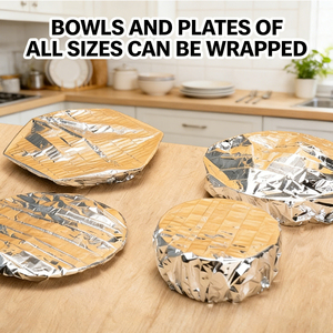 Cubiertas Universales de Papel de Aluminio para Alimentos, Envoltorios Elásticos de Papel de Aluminio para Tazones, Ollas y <span class=keywords><strong>Sartenes</strong></span> - Product Image 6