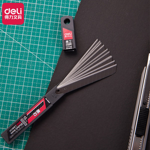 Deli Utility Knife Blade 18mm Stainless Steel For Craft Paper Cutting 10pcs Pack - Product Image 1