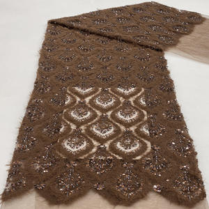 Cordón peludo + cuentas + bordado de lentejuelas, vestido sencillo, ropa infantil, zapatos, bolsos, sombreros, tela <span class=keywords><strong>con</strong></span> bordado de cuentas - Product Image 3