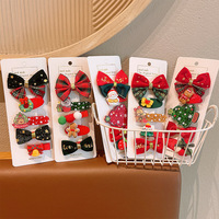 Ensemble de pinces à cheveux de Noël mignonnes pour filles et enfants, barrettes à nœuds décoratives en forme de pain d'épices, épingles à cheveux pour franges latérales, accessoires capillaires pour enfants