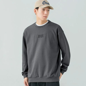 Sudadera de Cuello Redondo, Oversize, Transpirable, para Otoño, 100% Algodón Resistente, con Logotipo 3D en Relieve Personalizado, Impresión Serigráfica, Tinte Liso - Product Image 3