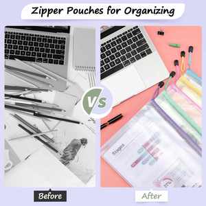 A4 Clear Mesh <b>File</b> Bag Waterproof Zipper Document Pouch Plastic Office School Subject Organizer Exam <b>Paper</b> Storage - Product Image 3