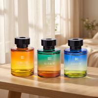 Diffuseur d'ambiance en verre dégradé parfum gardénia, vente en gros directe usine, diffuseur à bâtonnets personnalisé avec logo pour la maison