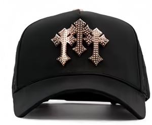 Hochwertige Designer-Wildlederhüte mit Breiter Krempe, Maßgefertigte Baseballkappe mit Strass-Stickerei und Sportlichem Buchstabenmuster - Product Image 1