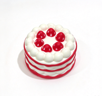 Jouet Squishy en PU en forme de gâteau aux fraises multicolore de 7 cm, à remontée lente, simulation alimentaire, anti-stress, à presser