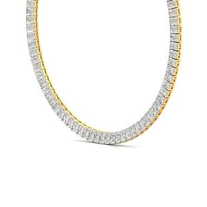 Collar de tenis con diamantes cultivados en laboratorio de corte esmeralda, brillo eterno, joyería fina elegante, collar brillante para mujer - Product Image 3