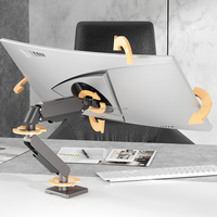 Support d'ordinateur portable en aluminium réglable, bras de moniteur Vesa, support de levage, support de fixation, écrans de 17 à 32 pouces, 75x75/100x100 mm, charge de 11 kg