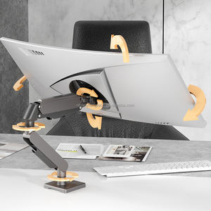 Support d'ordinateur portable en aluminium réglable, bras de moniteur Vesa, support de levage, support de fixation, écrans de 17 à 32 pouces, 75x75/100x100 mm, charge de 11 kg - Product Image 5