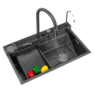 Nano <strong>Step</strong> 304 Stainless Steel Eco-Friendly Above Counter Modern <strong>Kitchen</strong> Sink with Waterfall Faucet and Cup Washer - Product Image 2