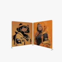 2024 support de fond d'anniversaire de vacances de photomaton de tissu de tension double face de A-NEW